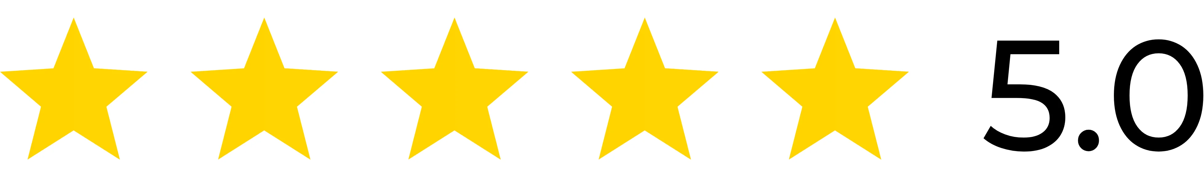 Classificação 5 estrelas nas avaliações do Google