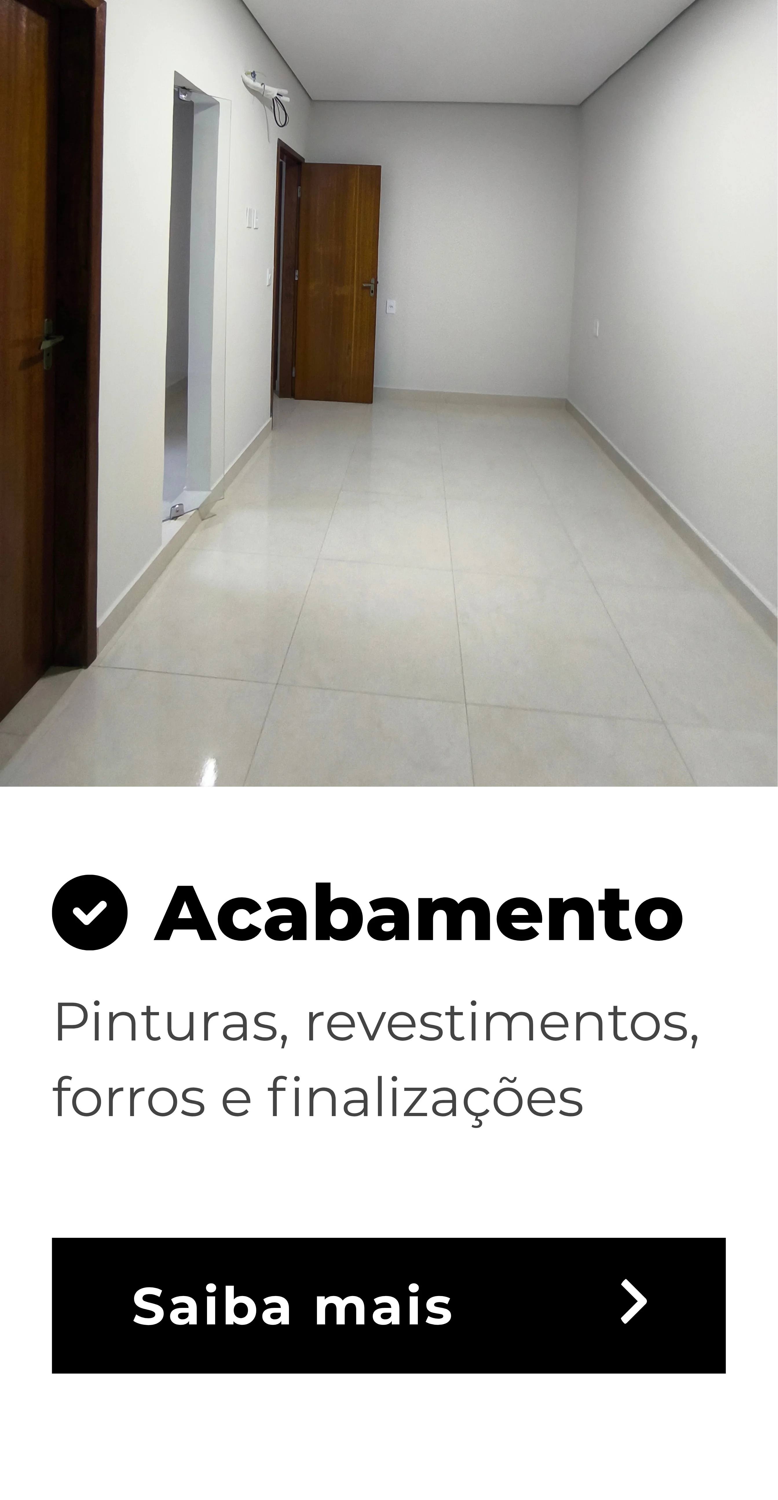Serviço de acabamento, pintura e revestimentos, etc